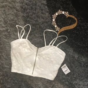 Charlotte Russe white crop top size medium